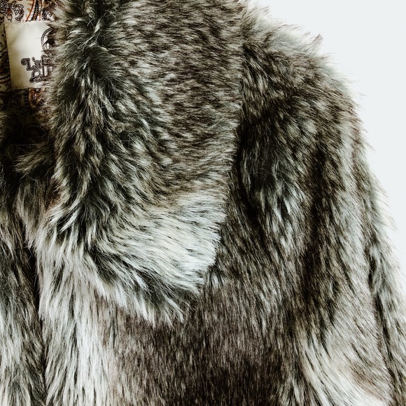 L’Affaire Faux Brown/Gray Fur Jacket M - Picture 3 of 15